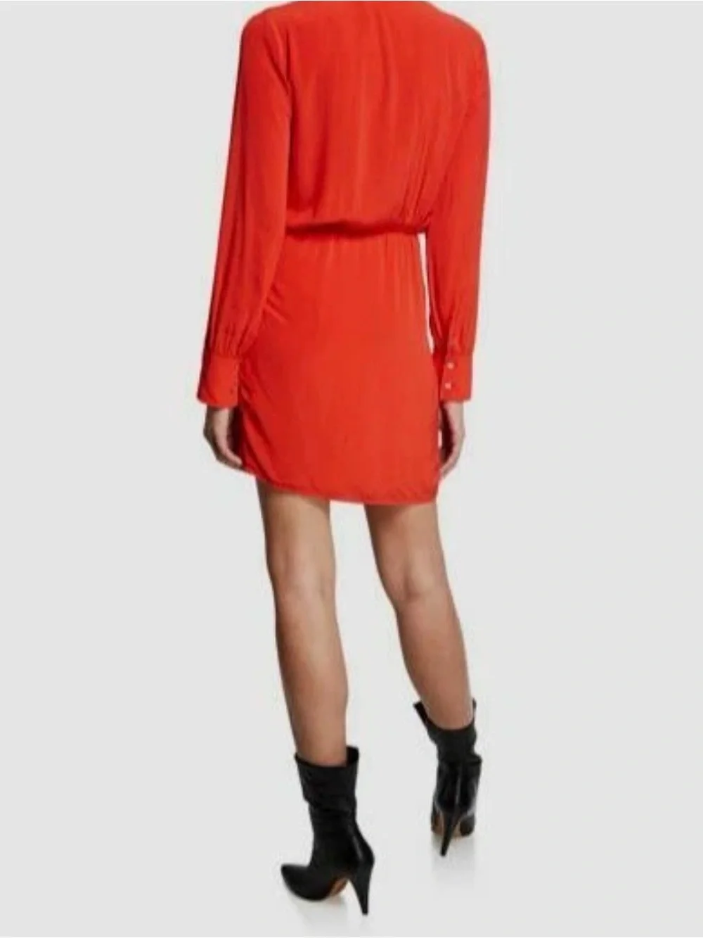 IRO Vibrant Red Wrap Dress with Side Tie